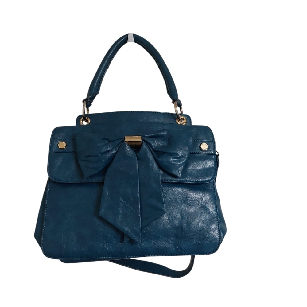👜 Gianni Bini Blue Satchel with Bow Accent
